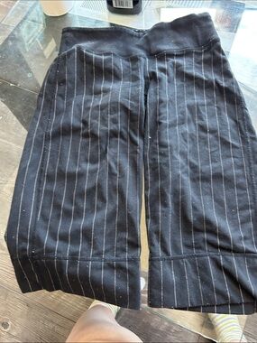 lululemon athletica Black Pinstripe Wide-Leg shorts